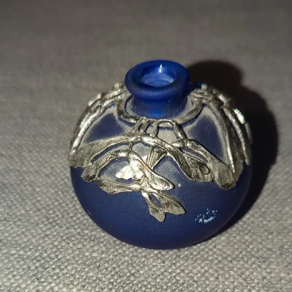Blue Vases with Silver Detailing